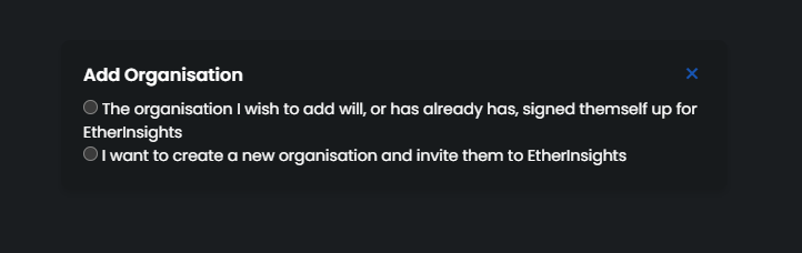 Add Organization Button