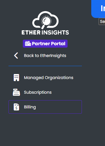 Billing Menu Option