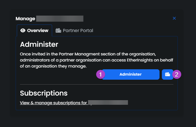 Manage Organization Option