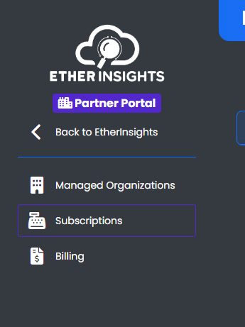 Subscriptions Menu Option